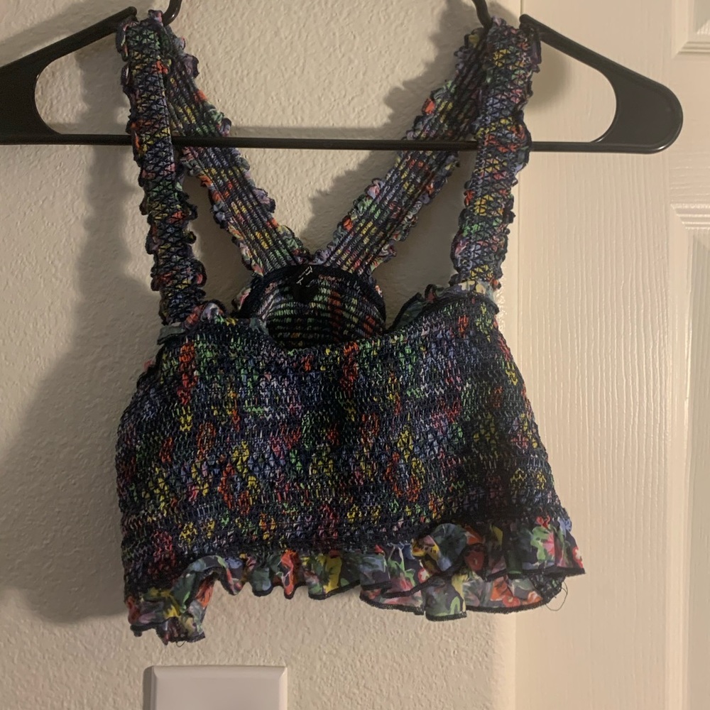 Urban multi-colored floral crop tank top